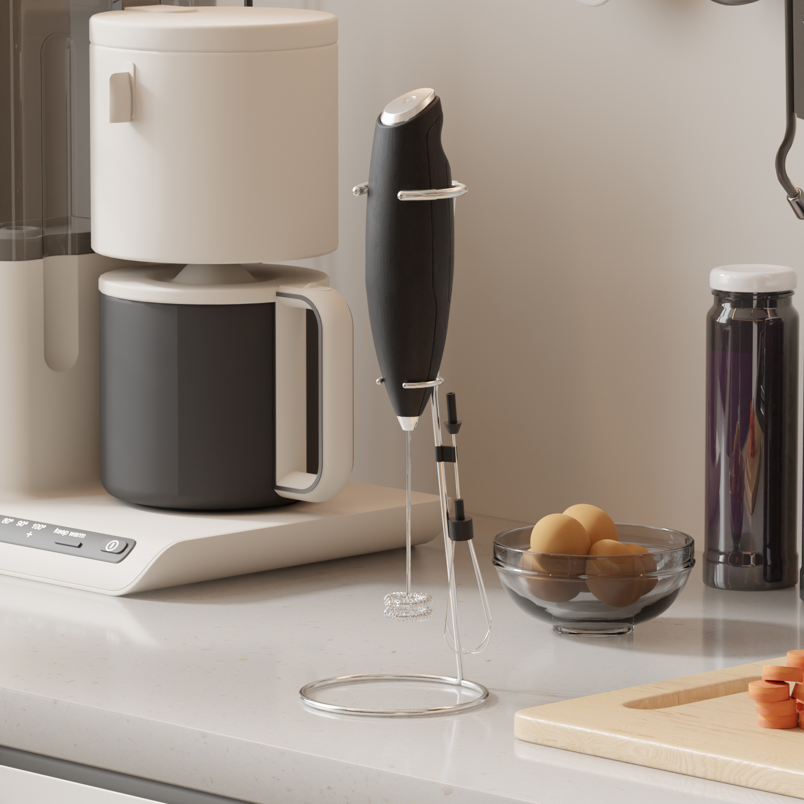 Two in one powerful milk mixer and egg beater - powerful electric hand-held mixer and egg beater for coffee, latte cappuccino, hot chocolate and coffee creamer - super fast foam maker and drink mixer