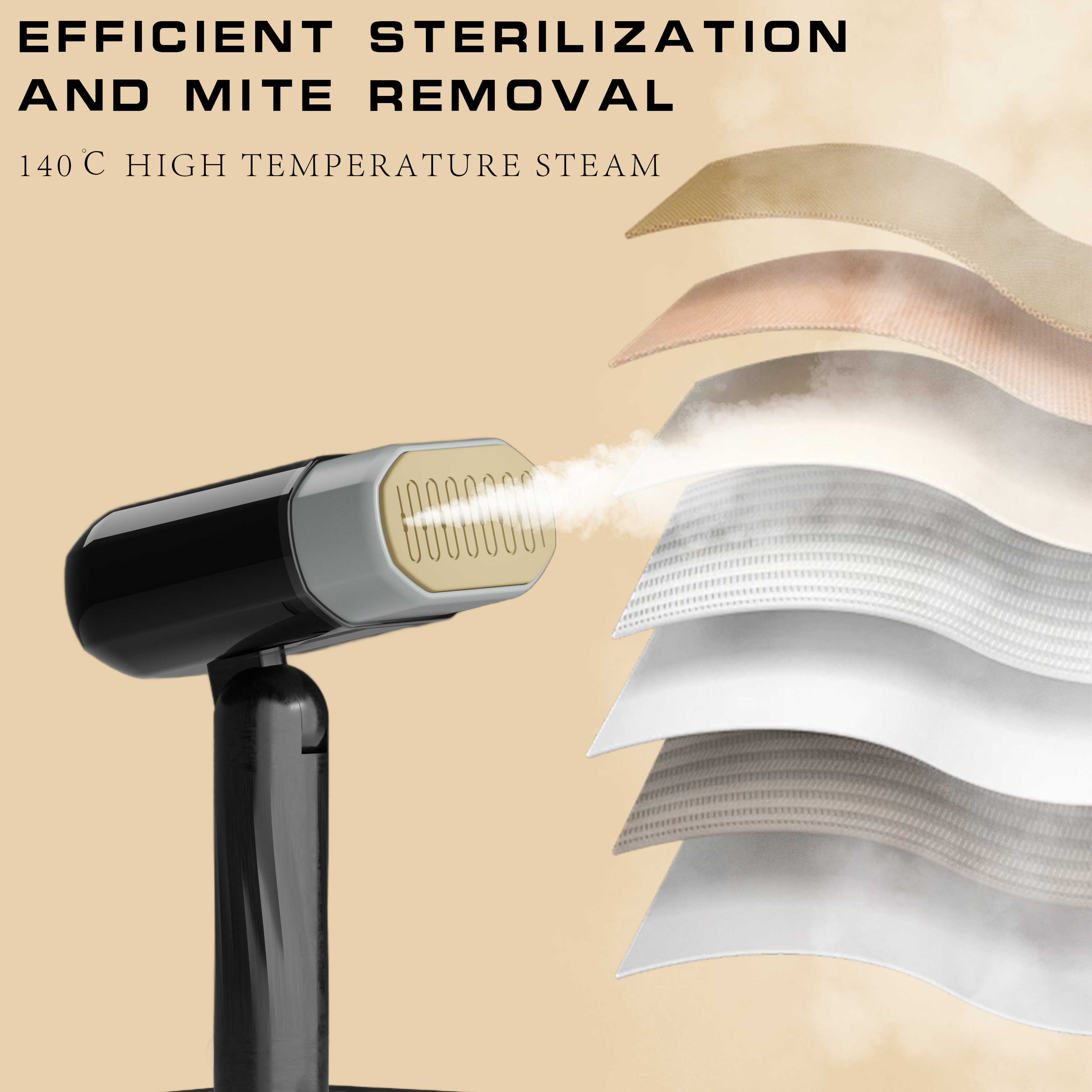 Powerful clothing steamer, portable handheld fabric and clothing steamer, equipped with dust remover and fabric brush, ultra fast heating, powerful wrinkle removal, household portable