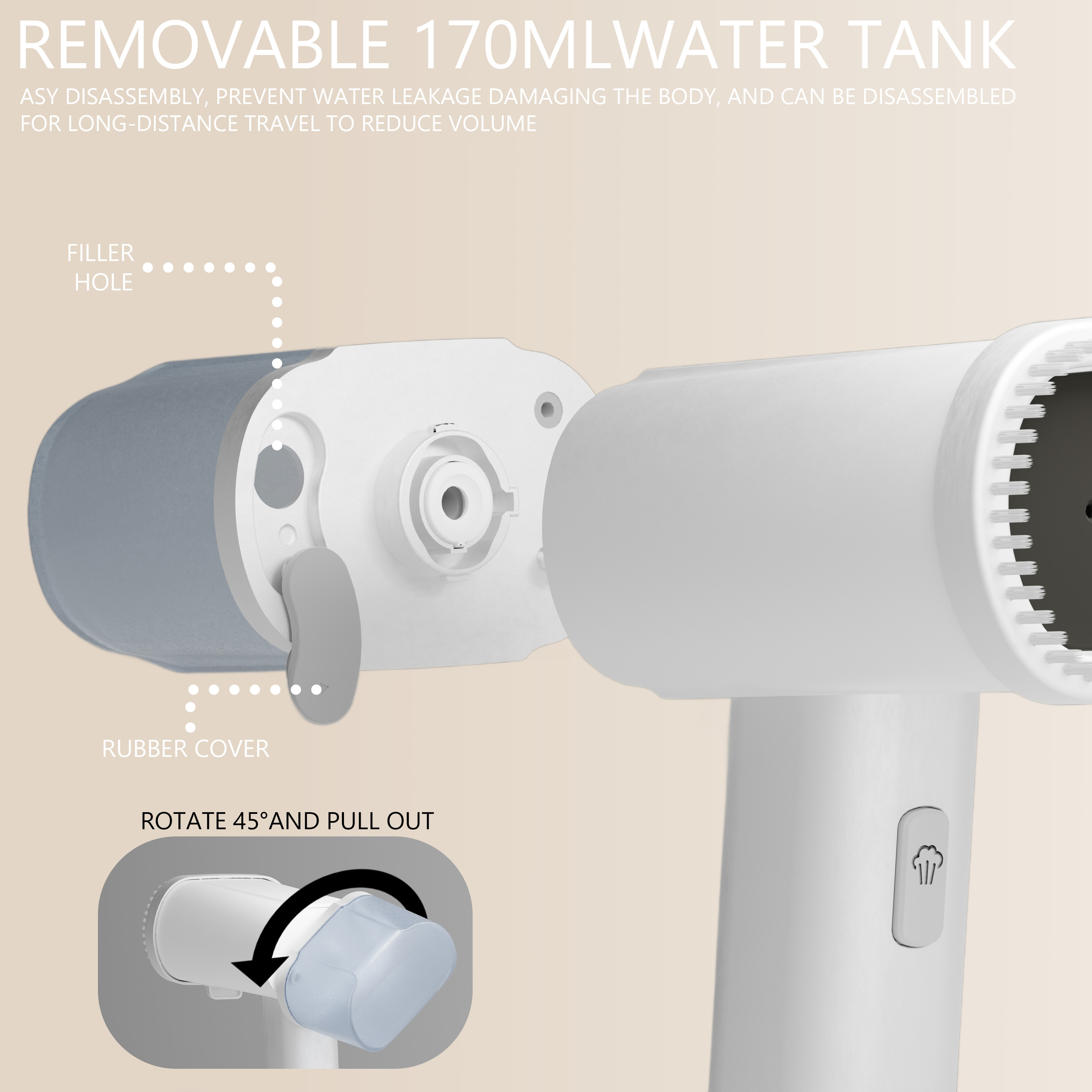 Powerful clothing steamer with brush head, fast heating, handheld, equipped with steam setting, portable travel steam iron, suitable for removing wrinkles, safe for all fabrics.