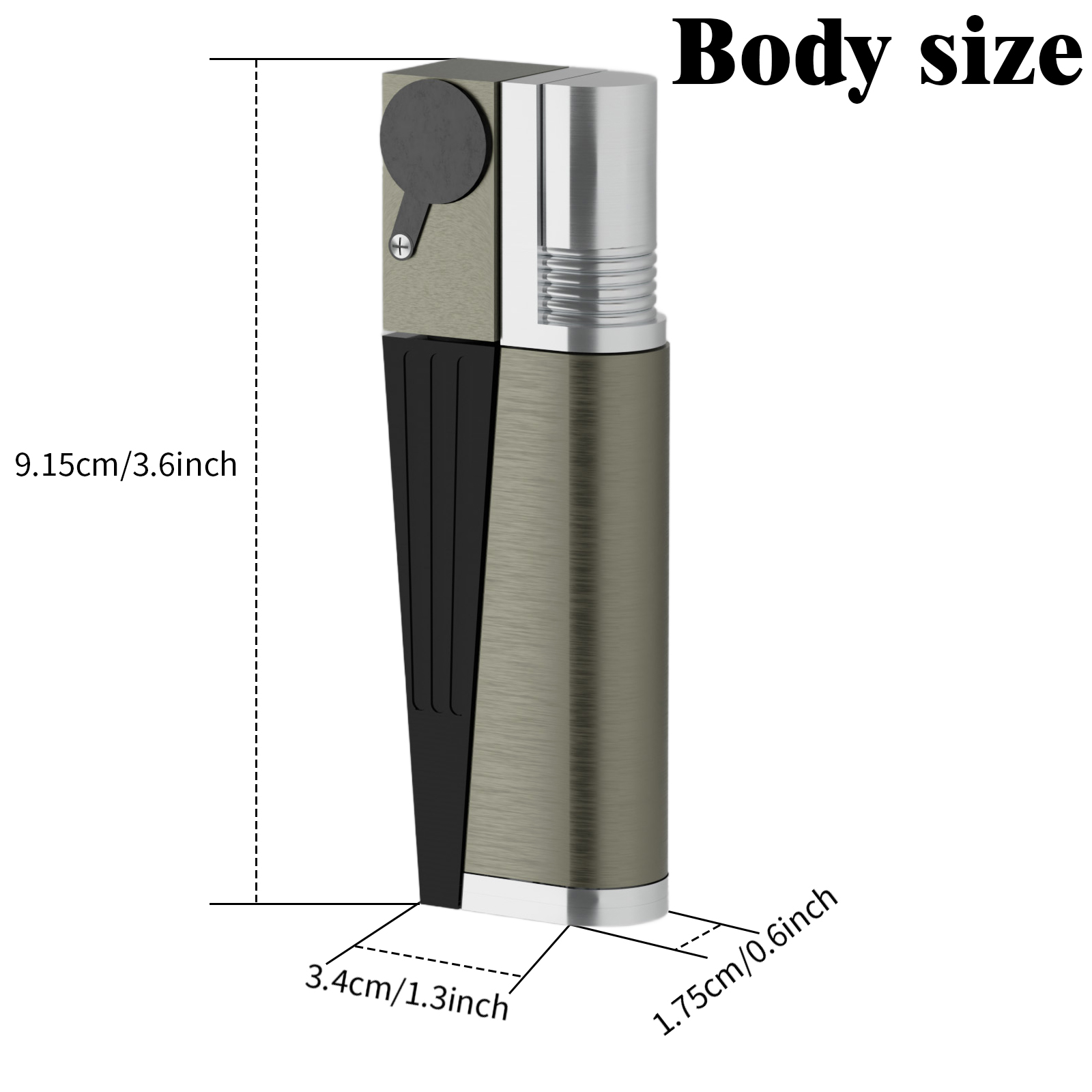 Pipe lighter, refillable lighter, 2-in-1 folding lighter, adjustable flame and refillable lighter, with gift box containing refilling aid (butane not included)